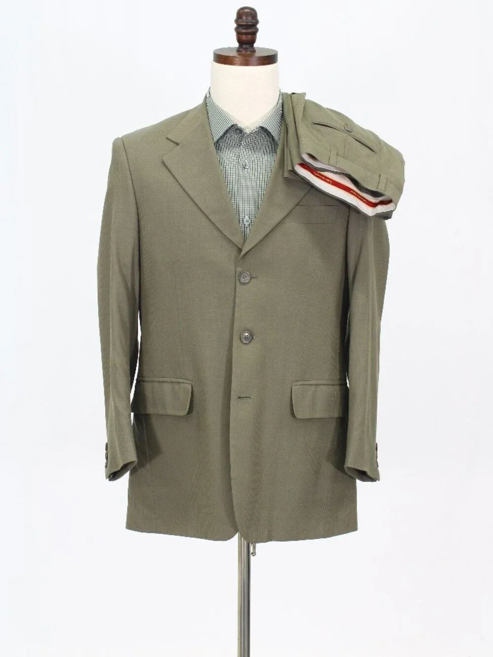 Lawerencepur 38R 33x28 Green Full Suit 3-Button Check R958